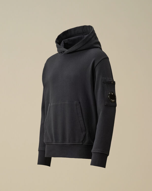 c.p. company U16 Diagonal Fleece Hooded Lens Sweatshirt TOTAL ECLIPSE - BLUE