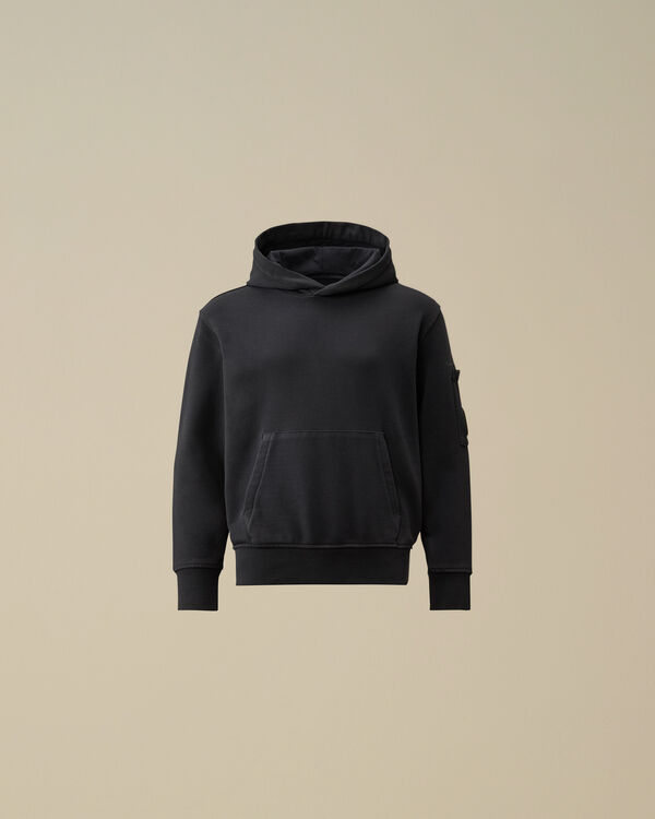 C.p. Company U16 Diagonal Fleece Hooded Lens Sweatshirt TOTAL ECLIPSE - BLUE