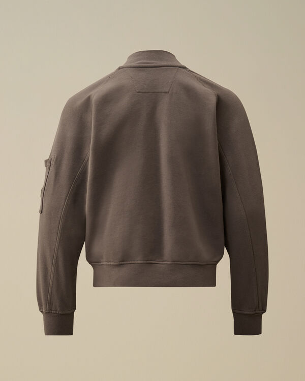 C.p. Company U16 Diagonal Fleece Lens Bomber Sweatshirt SMOKED PEARL - GREY