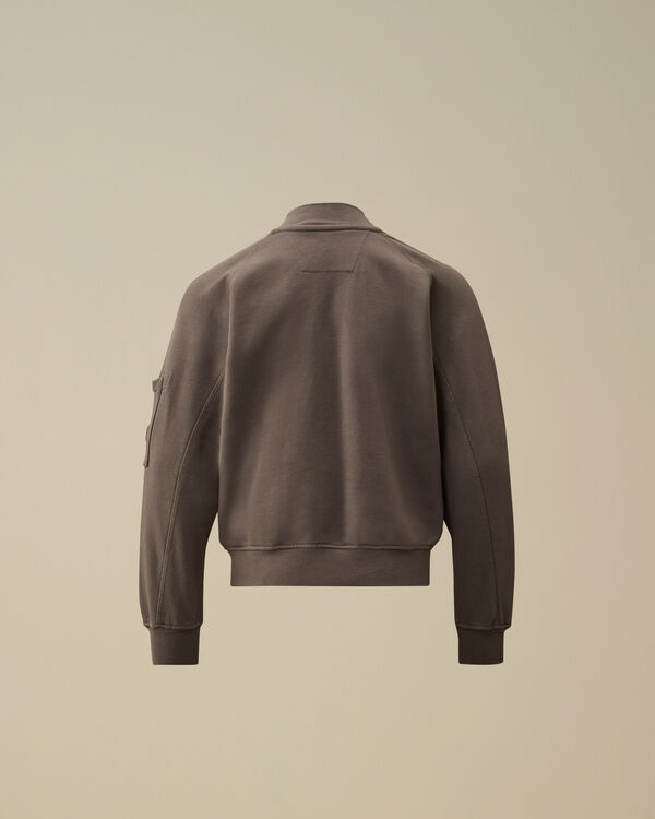 C.p. Company U16 Diagonal Fleece Lens Bomber Sweatshirt SMOKED PEARL - GREY