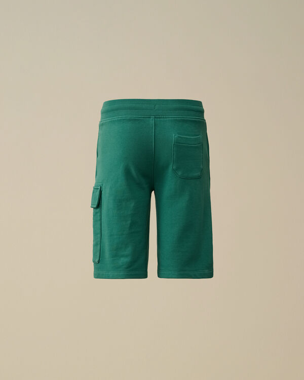 C.p. Company U16 Diagonal Fleece Lens Cargo Shorts BAYOU - GREEN