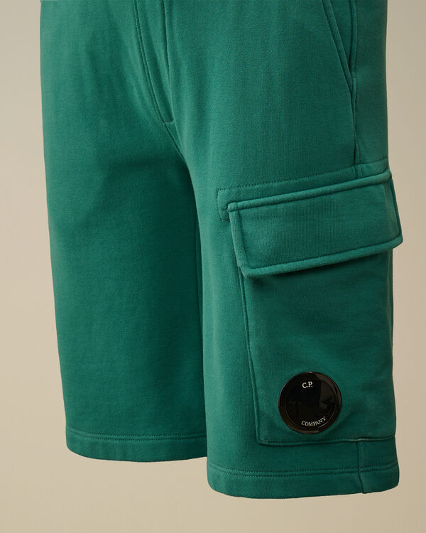 C.p. Company U16 Diagonal Fleece Lens Cargo Shorts BAYOU - GREEN