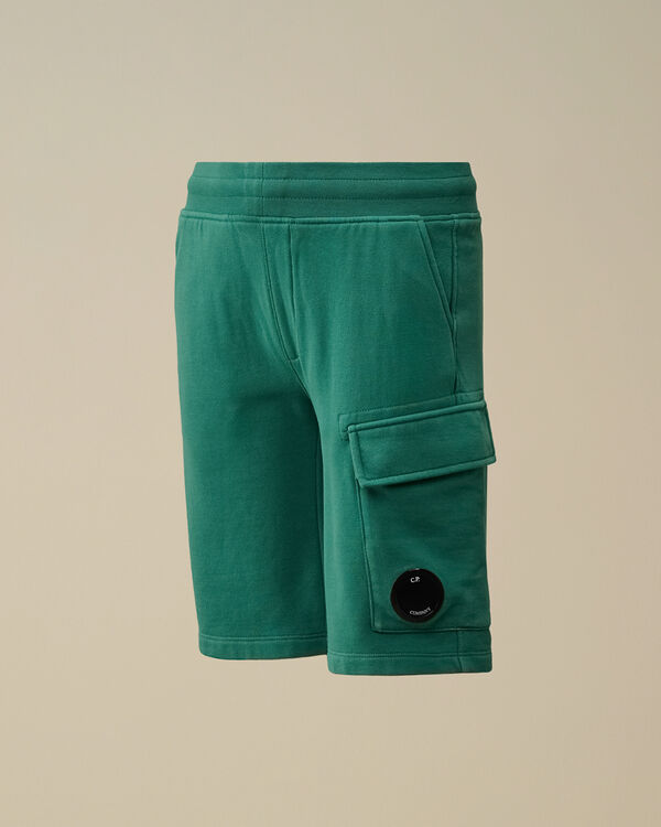 c.p. company U16 Diagonal Fleece Lens Cargo Shorts BAYOU - GREEN