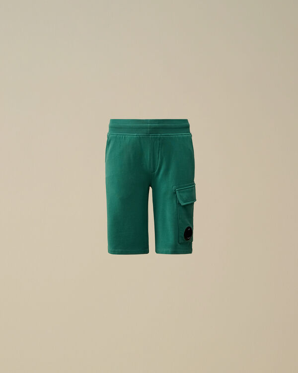 C.p. Company U16 Diagonal Fleece Lens Cargo Shorts BAYOU - GREEN