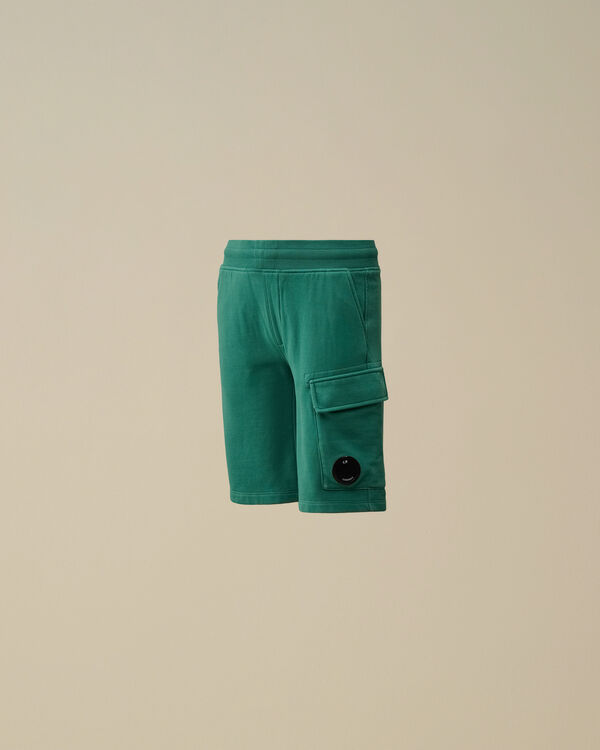 c.p. company U16 Diagonal Fleece Lens Cargo Shorts BAYOU - GREEN