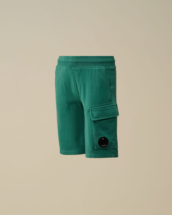 c.p. company U16 Diagonal Fleece Lens Cargo Shorts BAYOU - GREEN