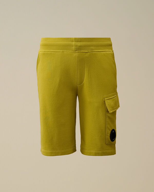C.p. Company U16 Diagonal Fleece Lens Cargo Shorts CRESS GREEN