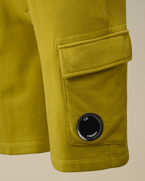 C.p. Company U16 Diagonal Fleece Lens Cargo Shorts CRESS GREEN