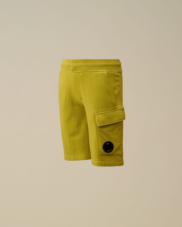 c.p. company U16 Diagonal Fleece Lens Cargo Shorts CRESS GREEN