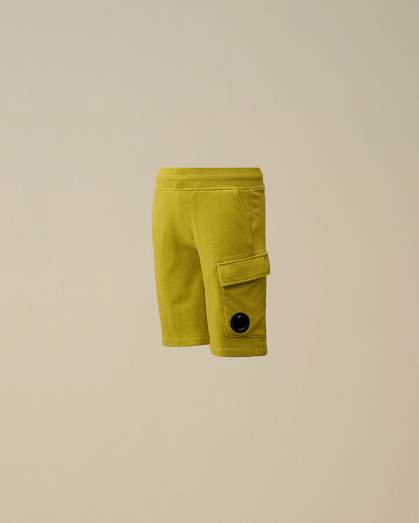 c.p. company U16 Diagonal Fleece Lens Cargo Shorts CRESS GREEN