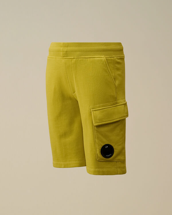 c.p. company U16 Diagonal Fleece Lens Cargo Shorts CRESS GREEN