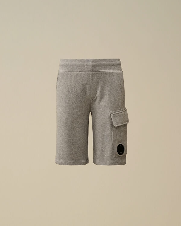 C.p. Company U16 Diagonal Fleece Lens Cargo Shorts GREY MELANGE