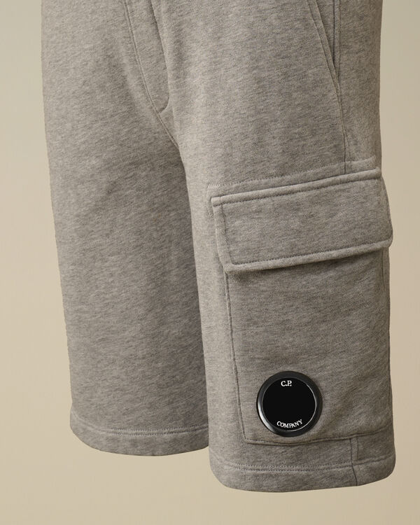 C.p. Company U16 Diagonal Fleece Lens Cargo Shorts GREY MELANGE