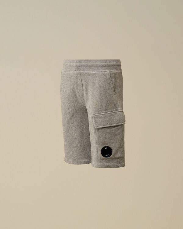 c.p. company U16 Diagonal Fleece Lens Cargo Shorts GREY MELANGE