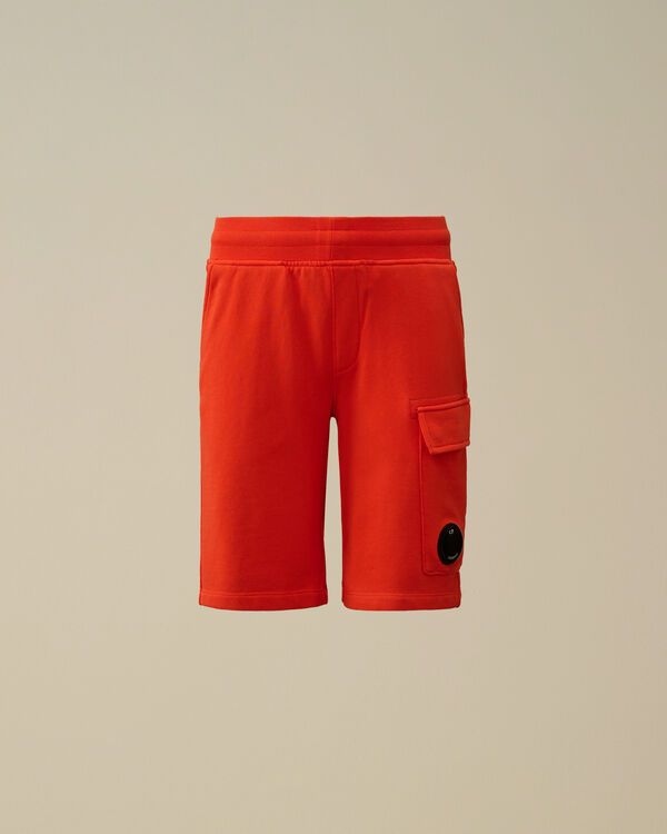 C.p. Company U16 Diagonal Fleece Lens Cargo Shorts POINCIANA - ORANGE