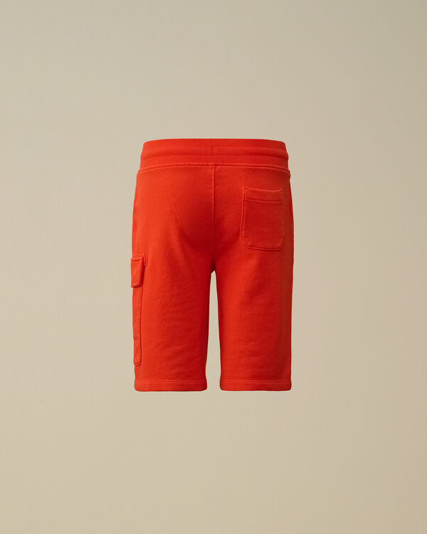 C.p. Company U16 Diagonal Fleece Lens Cargo Shorts POINCIANA - ORANGE
