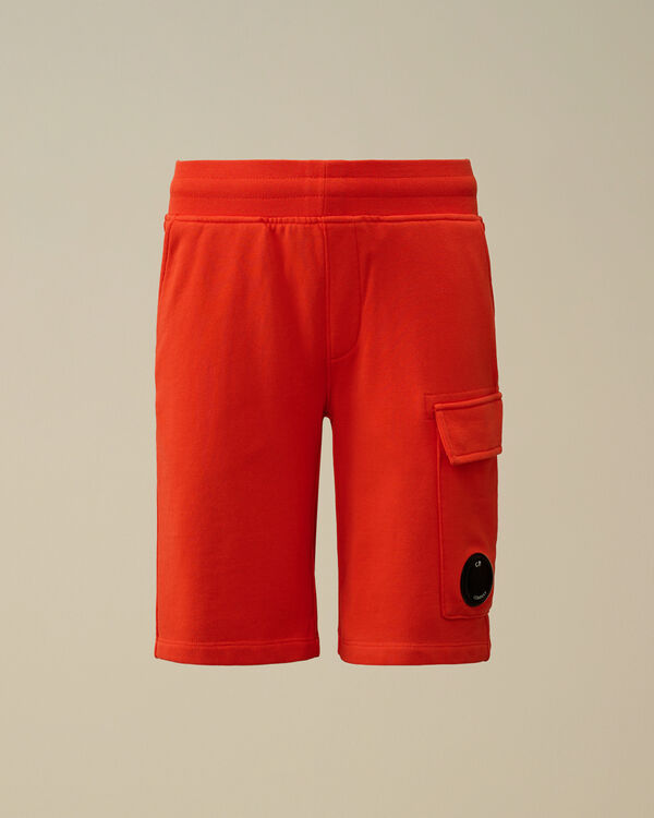 C.p. Company U16 Diagonal Fleece Lens Cargo Shorts POINCIANA - ORANGE
