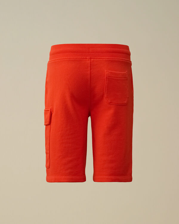 C.p. Company U16 Diagonal Fleece Lens Cargo Shorts POINCIANA - ORANGE
