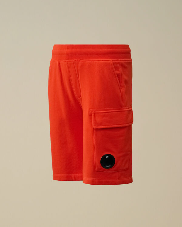 c.p. company U16 Diagonal Fleece Lens Cargo Shorts POINCIANA - ORANGE