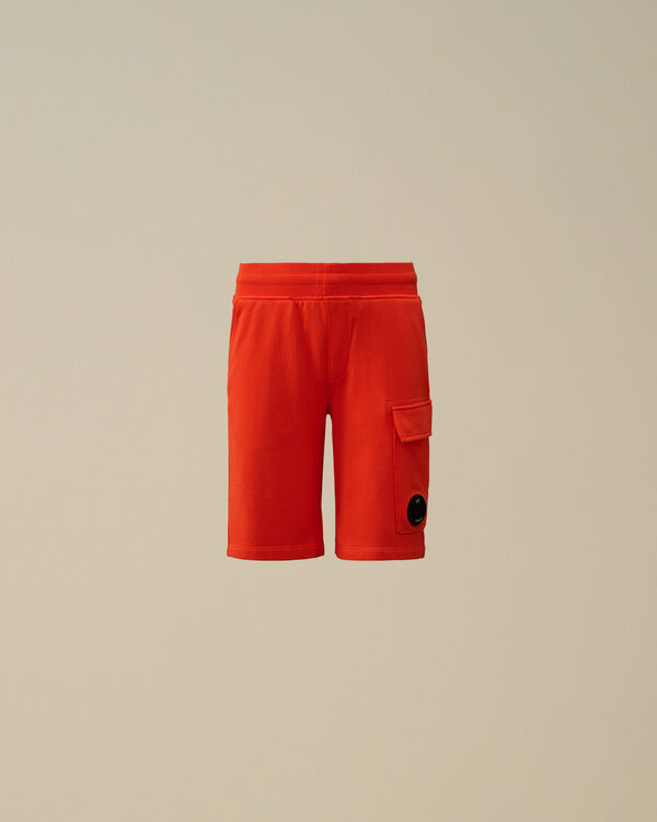 C.p. Company U16 Diagonal Fleece Lens Cargo Shorts POINCIANA - ORANGE