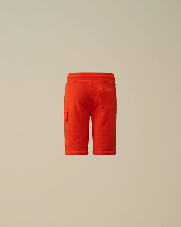 C.p. Company U16 Diagonal Fleece Lens Cargo Shorts POINCIANA - ORANGE