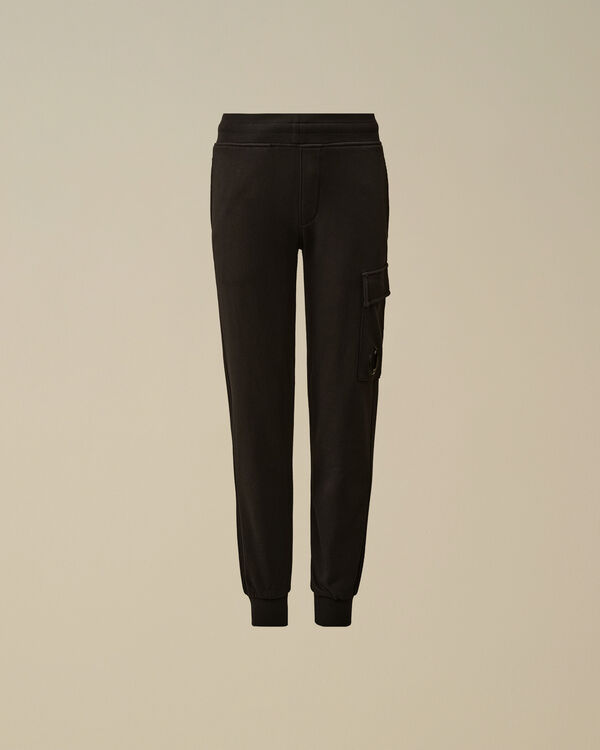 C.p. Company U16 Diagonal Fleece Lens Cargo Sweatpants BLACK
