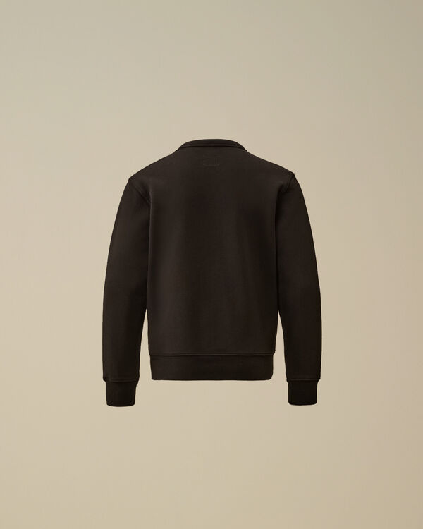 C.p. Company U16 Diagonal Fleece Logo Crewneck Sweatshirt BLACK