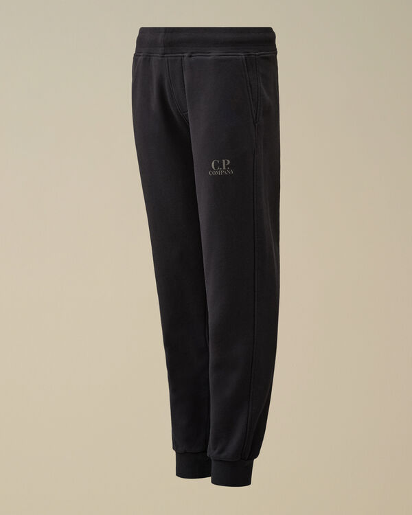 c.p. company U16 Diagonal Fleece Logo Sweatpants TOTAL ECLIPSE - BLUE