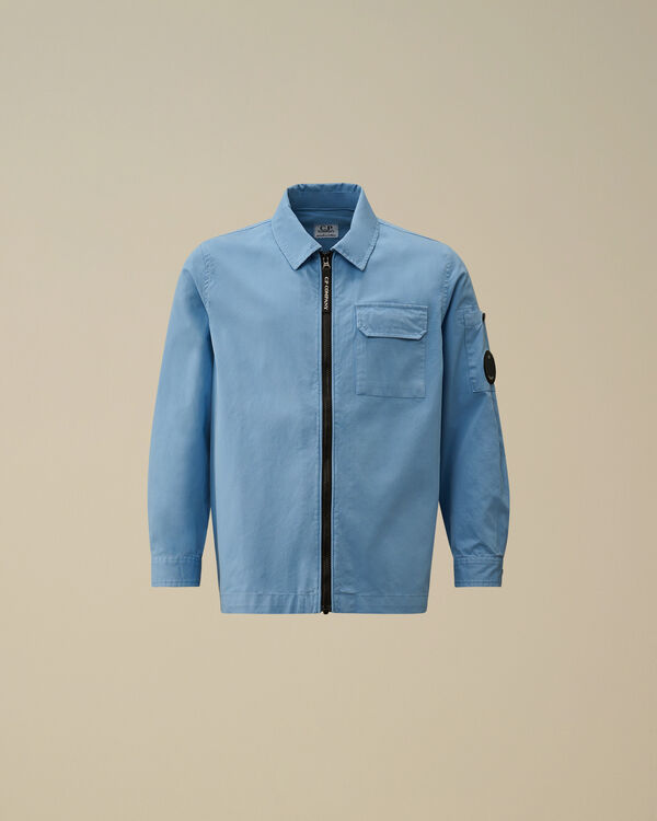 C.p. Company U16 Gabardine Lens Shirt PACIFIC COAST - LIGHT-BLUE
