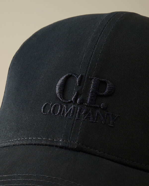 C.p. Company U16 Gabardine Logo Cap TOTAL ECLIPSE - BLUE