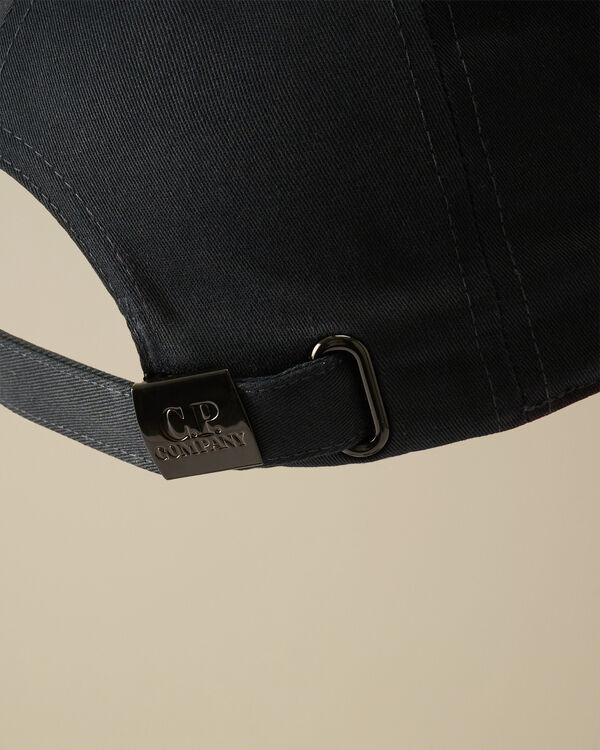 C.p. Company U16 Gabardine Logo Cap TOTAL ECLIPSE - BLUE