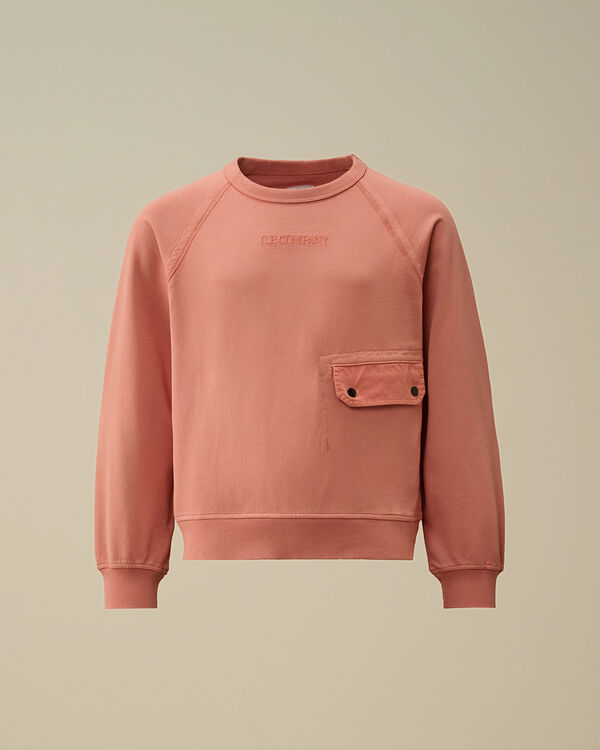 C.p. Company U16 Light Fleece Crewneck Sweatshirt CANYON CLAY - PINK