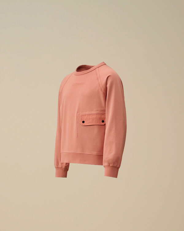 c.p. company U16 Light Fleece Crewneck Sweatshirt CANYON CLAY - PINK