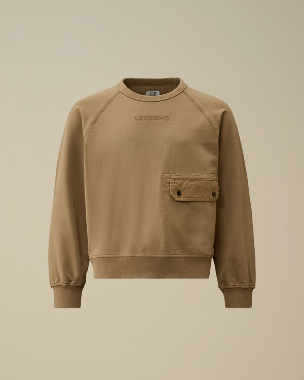 C.p. Company U16 Light Fleece Crewneck Sweatshirt TREE HOUSE - BEIGE