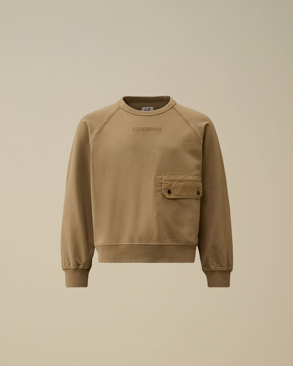 C.p. Company U16 Light Fleece Crewneck Sweatshirt TREE HOUSE - BEIGE
