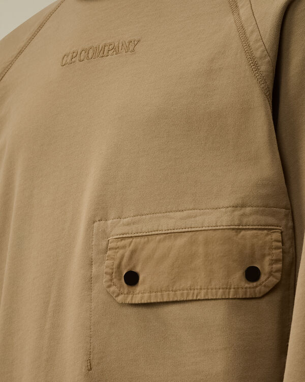 C.p. Company U16 Light Fleece Crewneck Sweatshirt TREE HOUSE - BEIGE