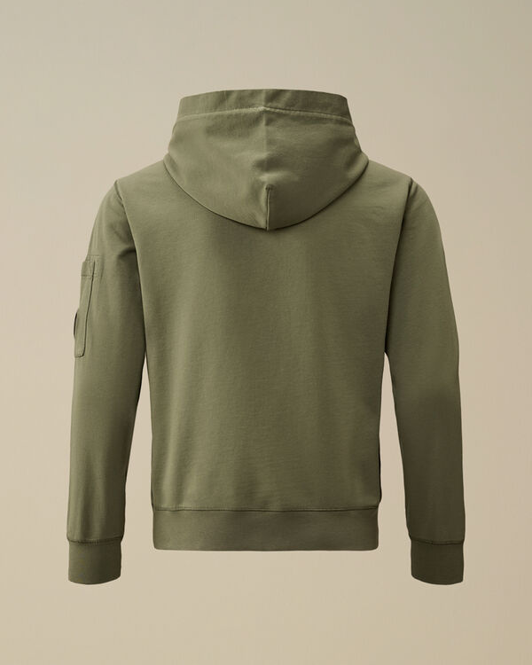 C.p. Company U16 Light Fleece Full Zip Hooded Sweatshirt THYME - GREEN