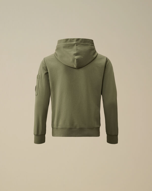 C.p. Company U16 Light Fleece Full Zip Hooded Sweatshirt THYME - GREEN