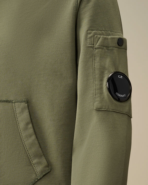 C.p. Company U16 Light Fleece Full Zip Hooded Sweatshirt THYME - GREEN