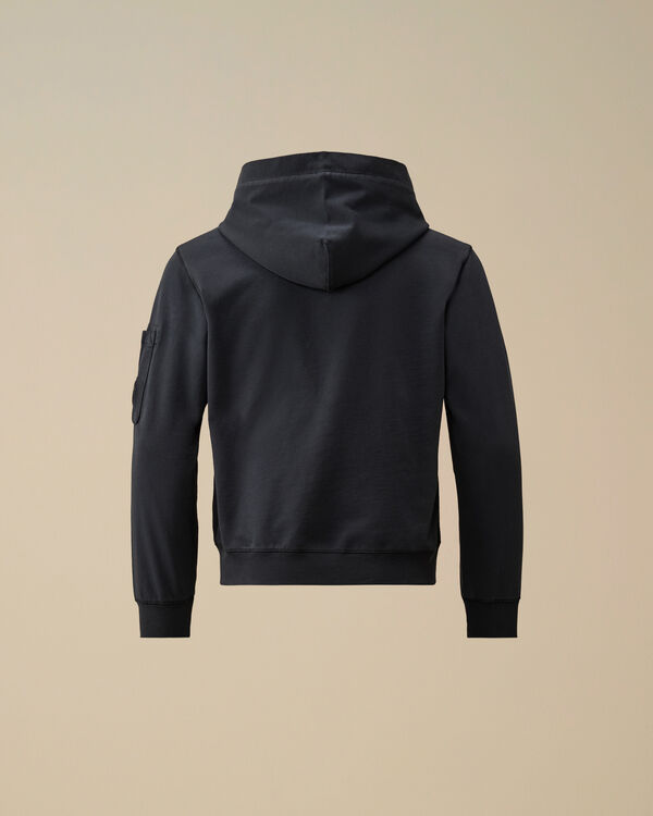 C.p. Company U16 Light Fleece Full Zip Hooded Sweatshirt TOTAL ECLIPSE - BLUE