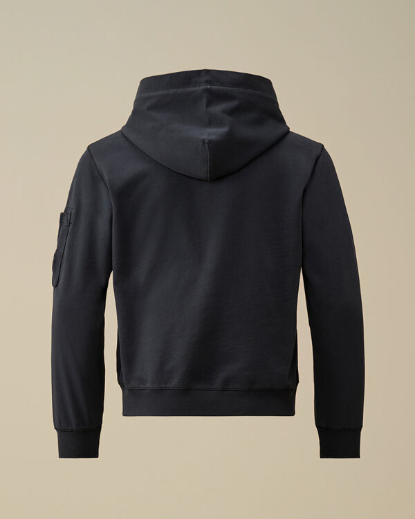 C.p. Company U16 Light Fleece Full Zip Hooded Sweatshirt TOTAL ECLIPSE - BLUE