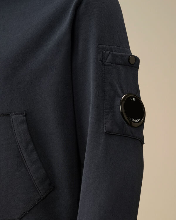 C.p. Company U16 Light Fleece Full Zip Hooded Sweatshirt TOTAL ECLIPSE - BLUE