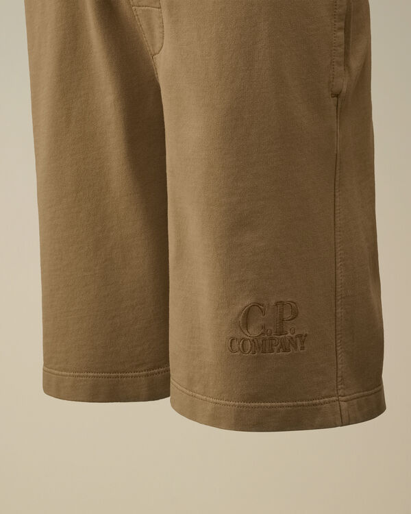C.p. Company U16 Light Fleece Shorts TREE HOUSE - BEIGE