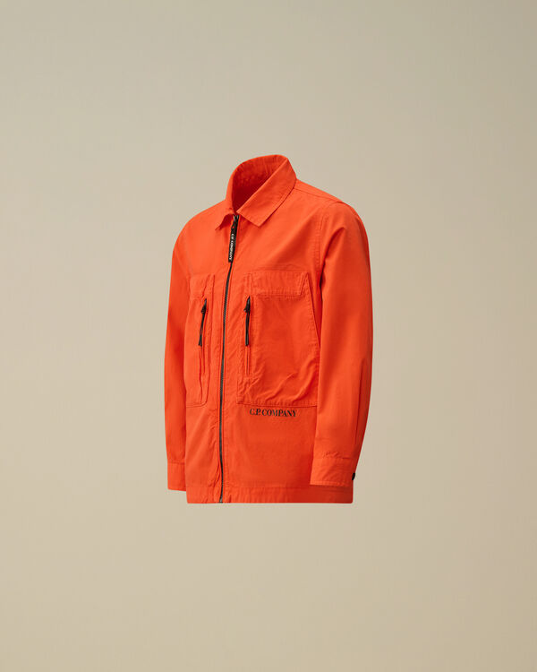c.p. company U16 Ripstop Logo Shirt POINCIANA - ORANGE