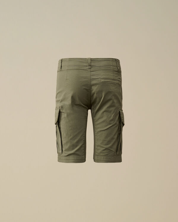 C.p. Company U16 Stretch Sateen Lens Cargo Shorts THYME - GREEN