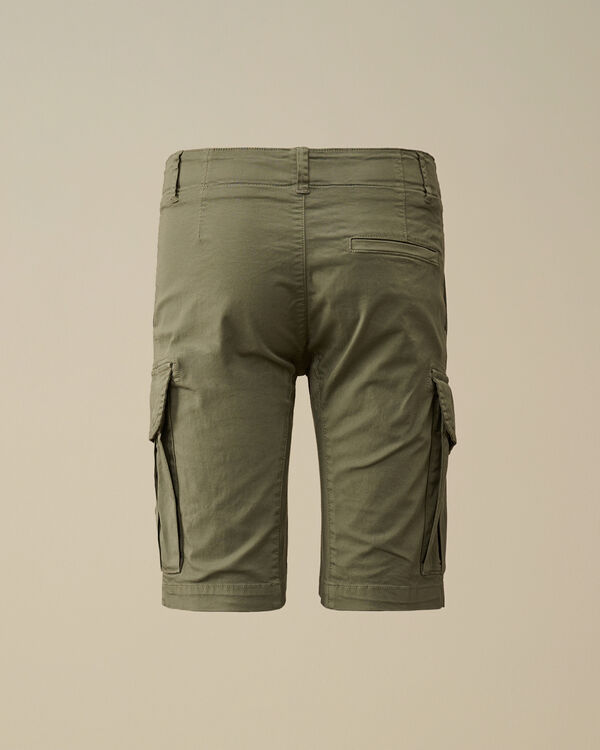C.p. Company U16 Stretch Sateen Lens Cargo Shorts THYME - GREEN