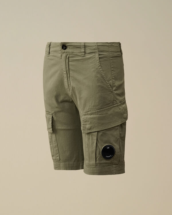 c.p. company U16 Stretch Sateen Lens Cargo Shorts THYME - GREEN