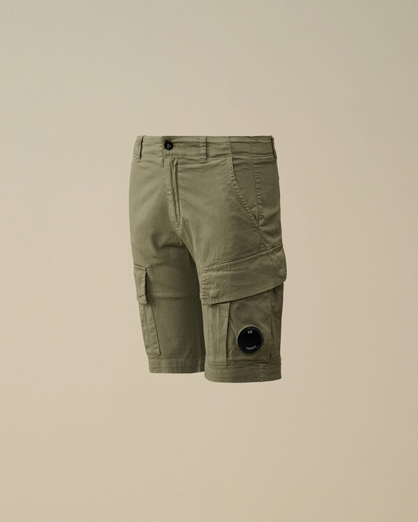c.p. company U16 Stretch Sateen Lens Cargo Shorts THYME - GREEN