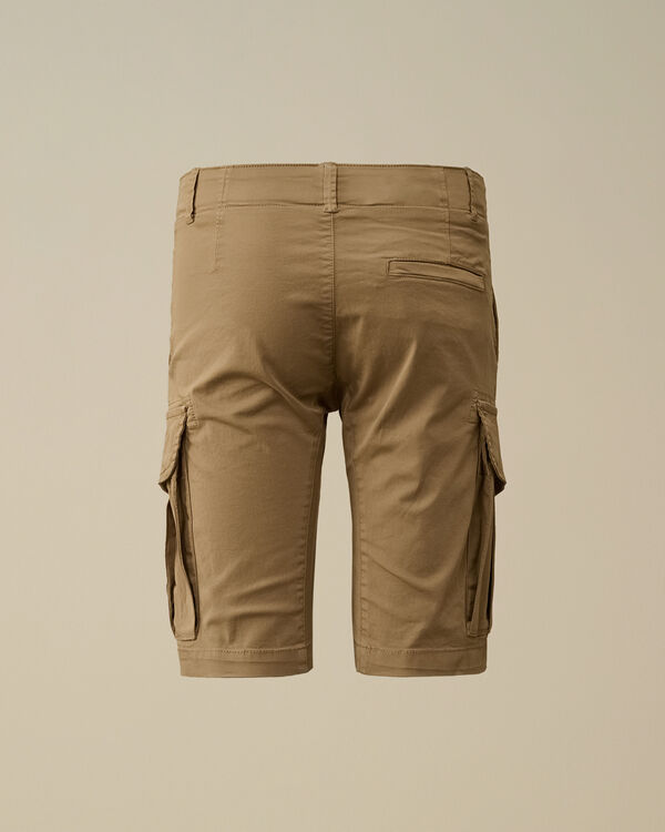 C.p. Company U16 Stretch Sateen Lens Cargo Shorts TREE HOUSE - BEIGE