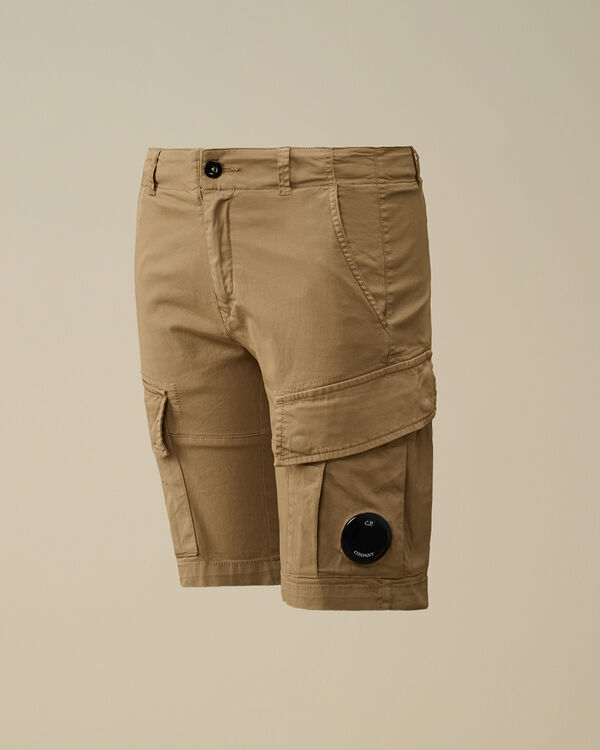 c.p. company U16 Stretch Sateen Lens Cargo Shorts TREE HOUSE - BEIGE
